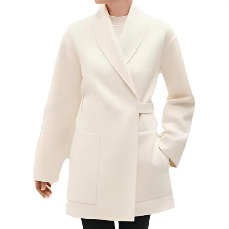 HERMES Coats Women's Spring Coat Ecru-3