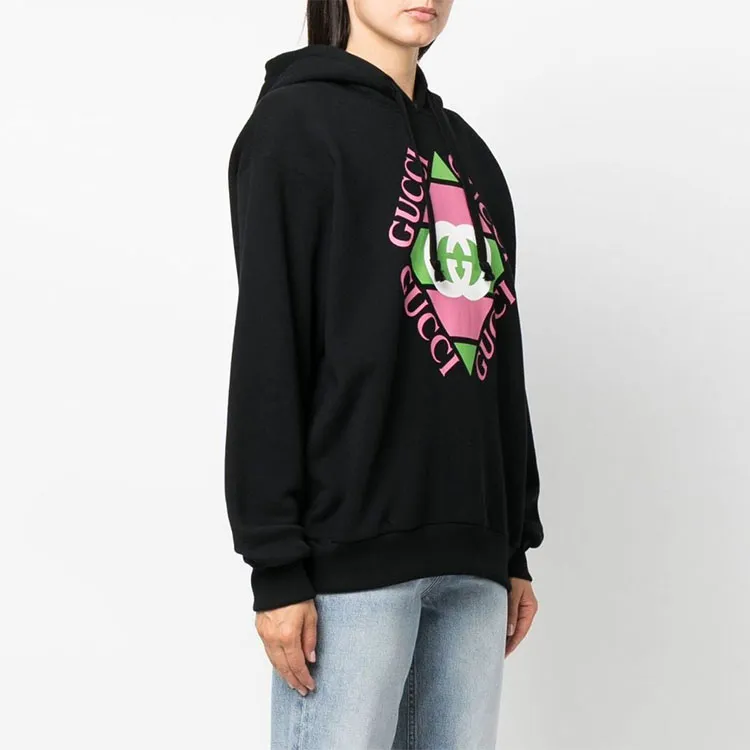 GUCCI Logo print Drawstring Hoodie-3