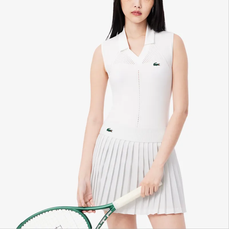 LACOSTE Piqué Lined Tennis Skirt-1