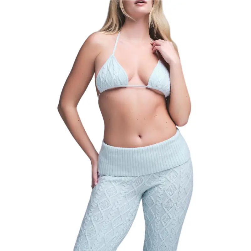SKIMS SWEATER KNIT FOLDOVER PANT Casual Pants Women's CLOUD Blue-1