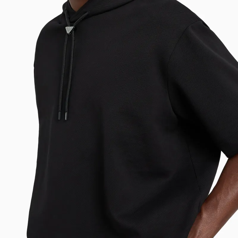 EMPORIO ARMANI Asv Short sleeved Oversized Jersey Hooded Sweatshirt-4