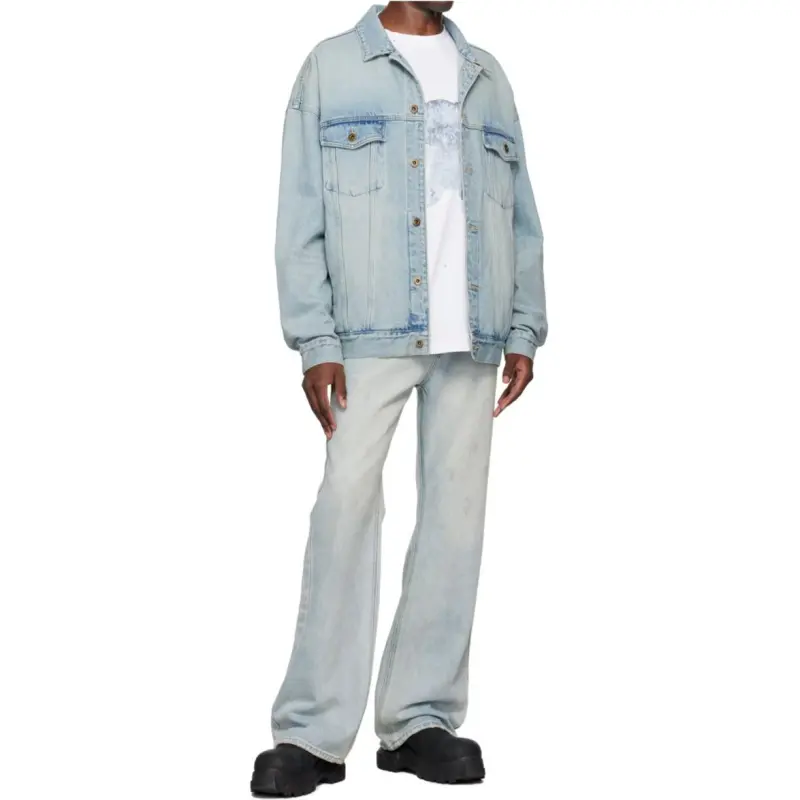 WE11DONE Shearling collar Denim Jacket-2