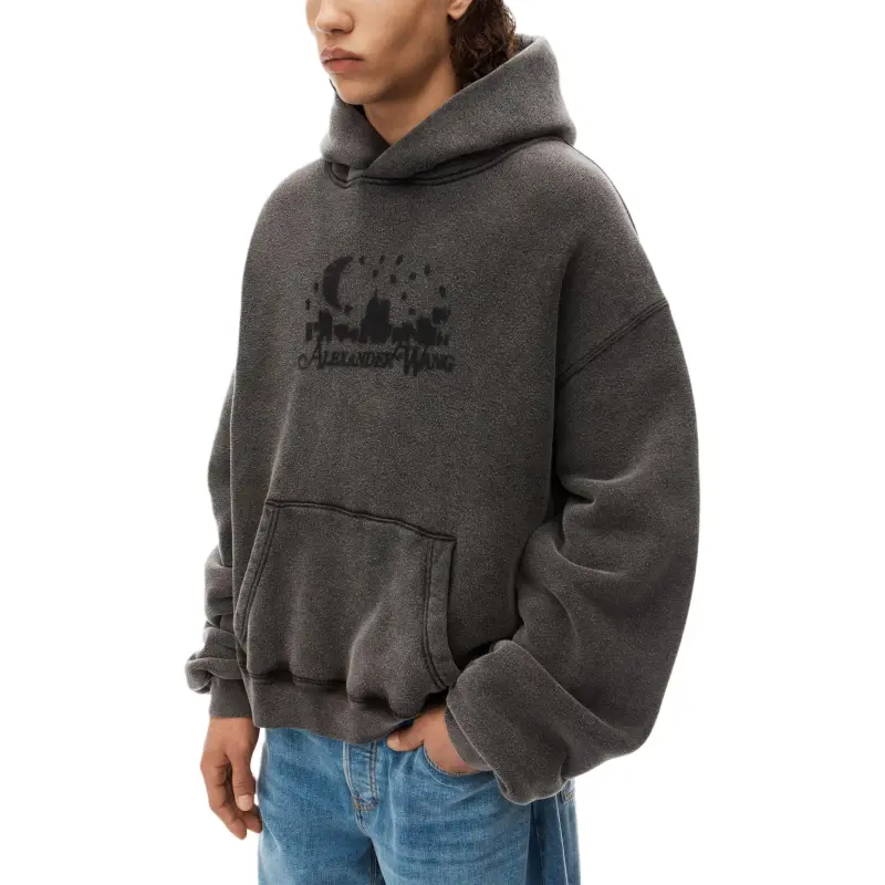 Alexander Wang Logo Jacquard Distressed Hoodie-2