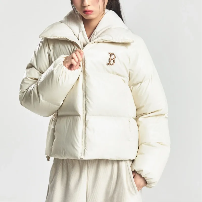 MLB RED SOX Boston Red Sox Glossy Curve Down Jacket Women's White-2