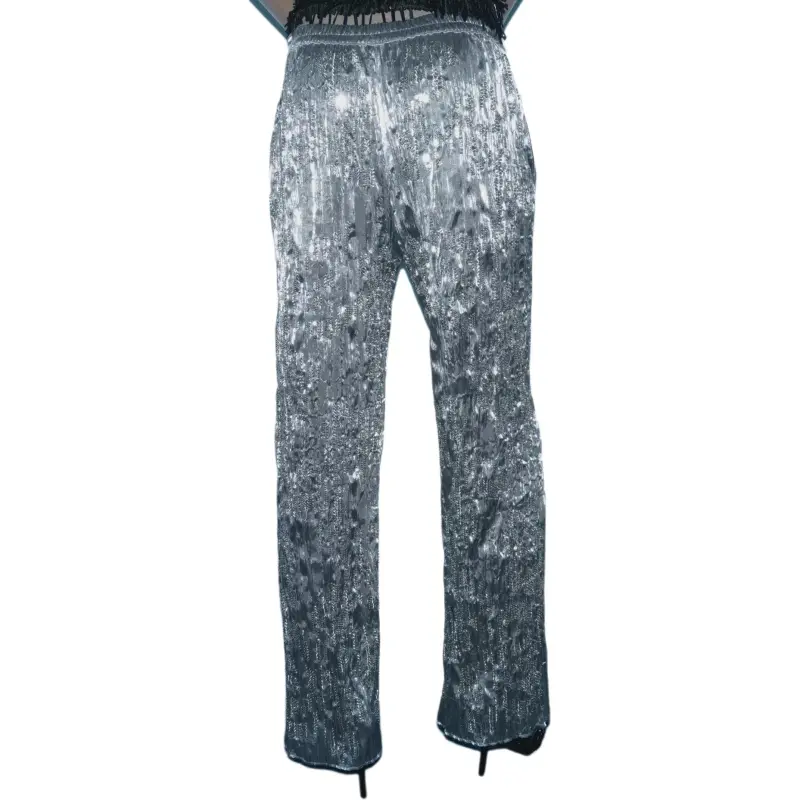 ZARA ZW Series Casual Pants Women's Silver-4