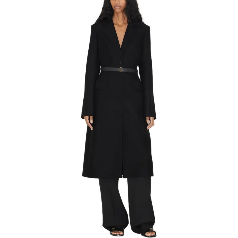 Burberry Belted Wool Coat 'Black'-3