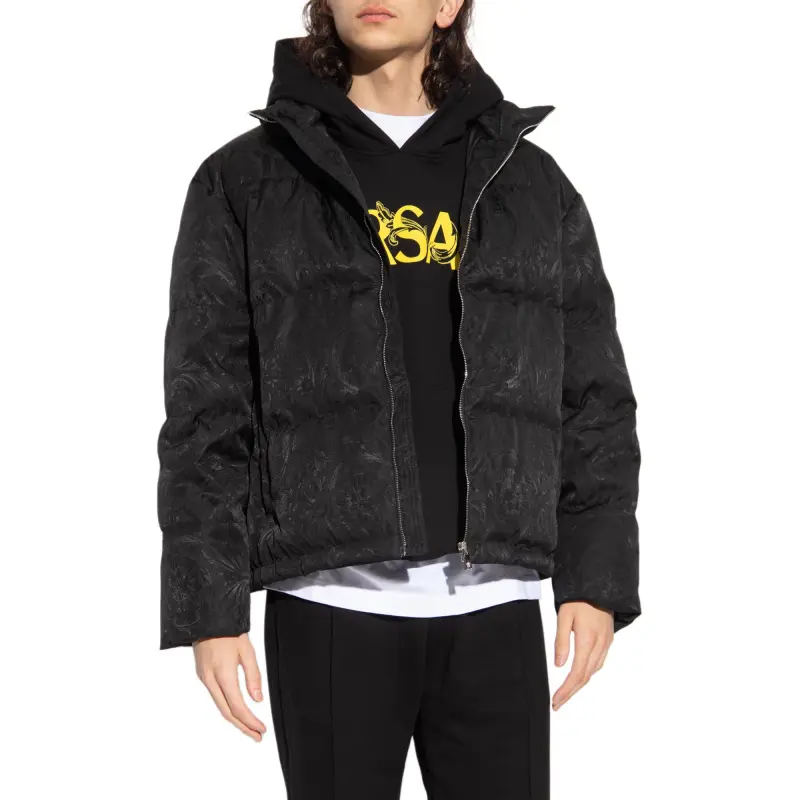 VERSACE Baroque Printed Zipped Puffer Jacket-3