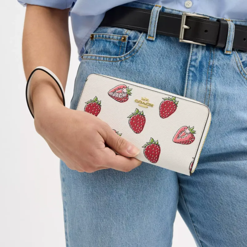 COACH Coated Canvas Long Wallets Trumpets Women's Chalk White-2