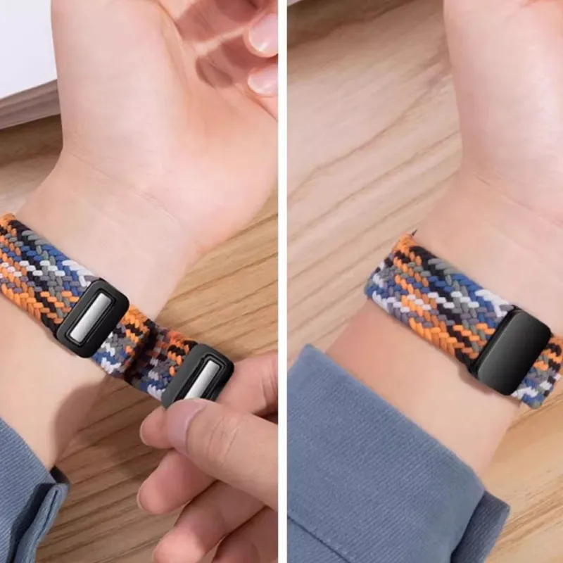 Watchbond Watch Band Xiaomi Red Beige Compatibility Nylon Material-8
