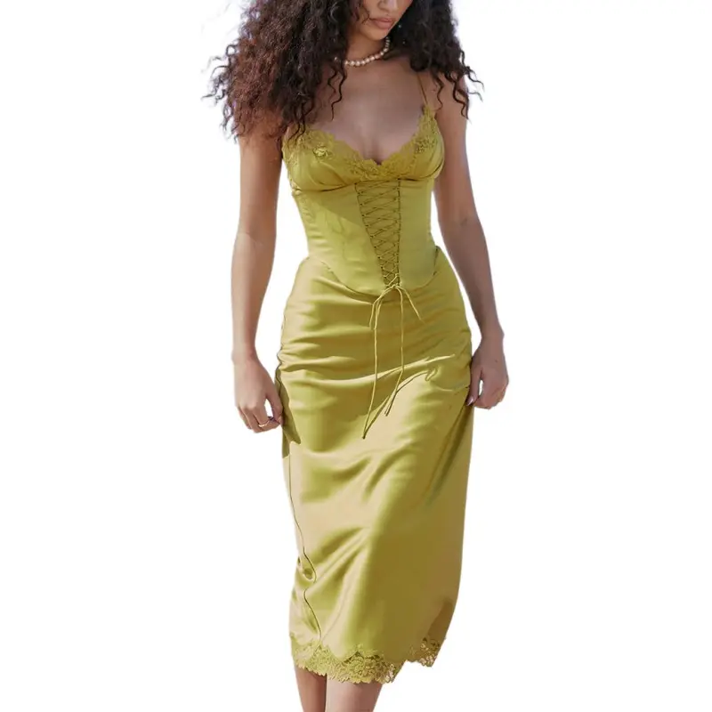 HOUSE OF CB Slip Dresses Women's Goldfinch Green-1