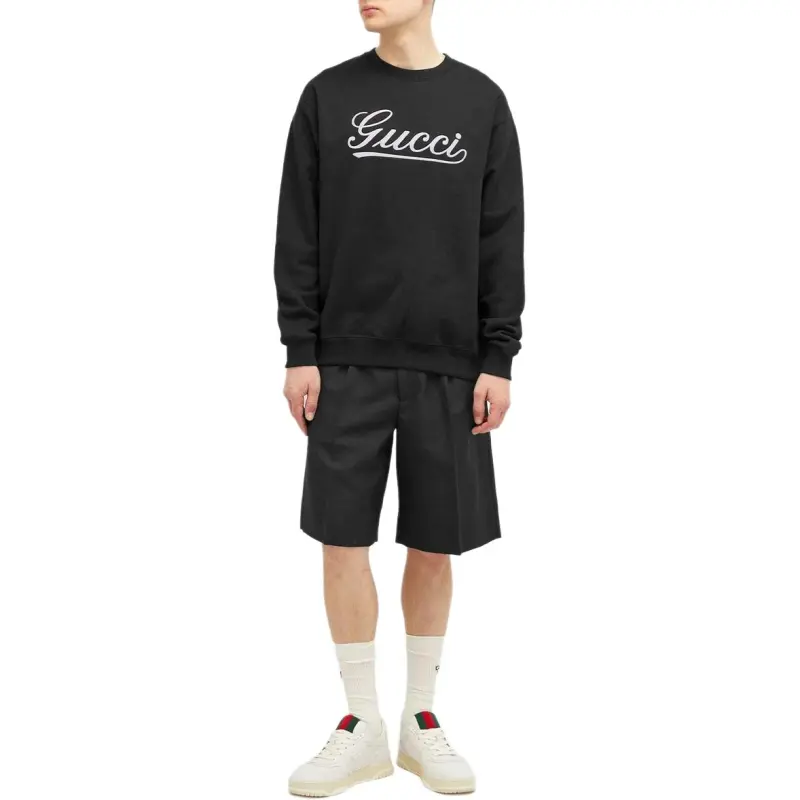 GUCCI Logo Detailed Crewneck Sweatshirt-1