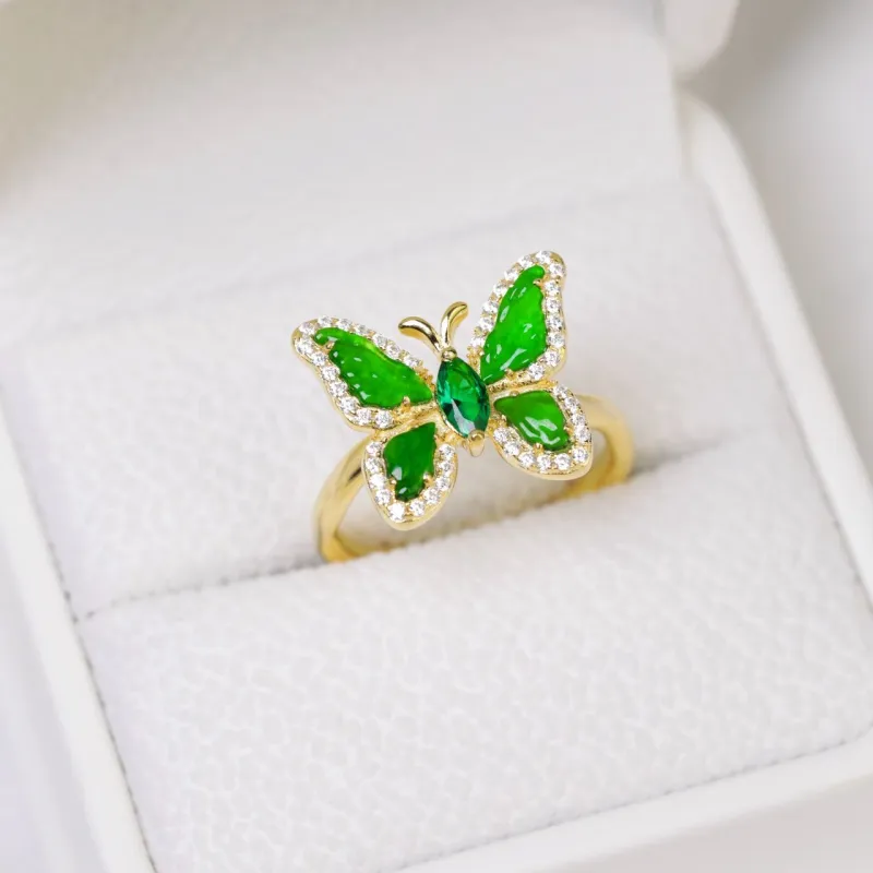 KALAIYIN Ice Glutinous Jadeite Rings Women's-4