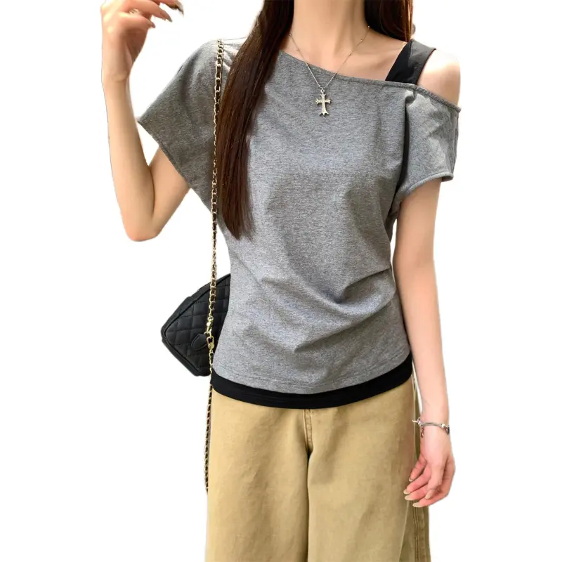 Mu Xiao Xin T Shirts Women's Gray-1