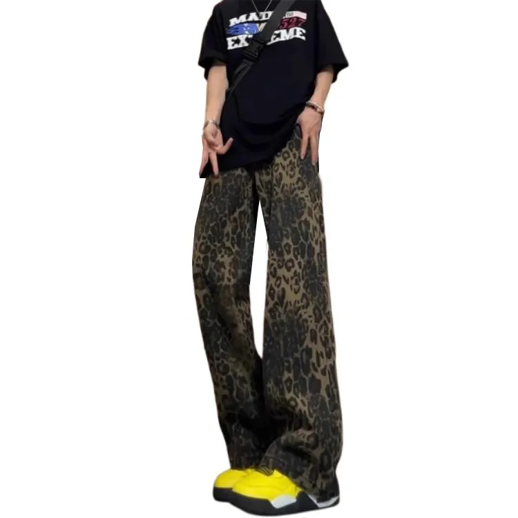 NHZN Jeans Women's Leopard Print-1