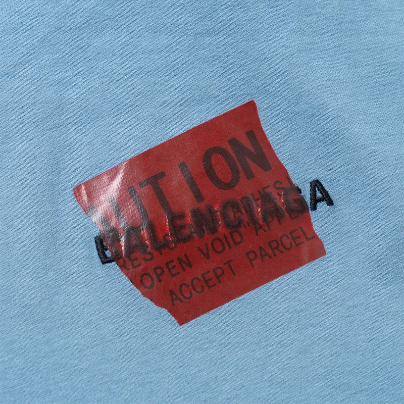 Balenciaga T Shirt Regular Fit Men's Blue Gray-4