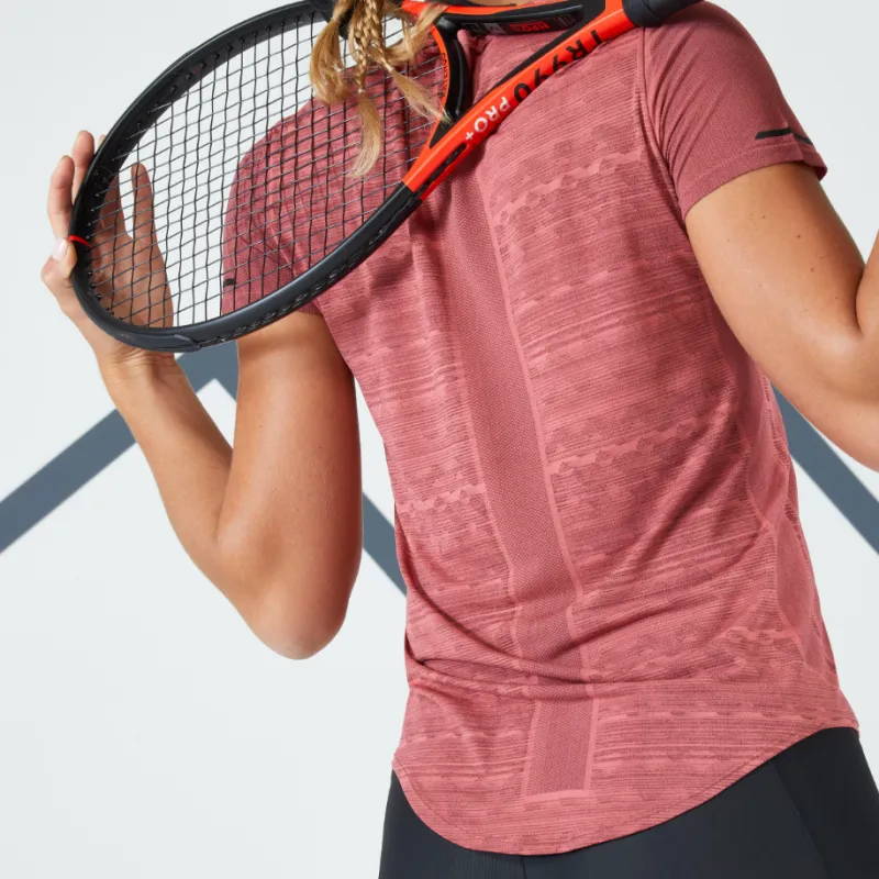 DECATHLON ARTENGO Tennis Tops Women's Dark Pink/Deep Burgundy-3