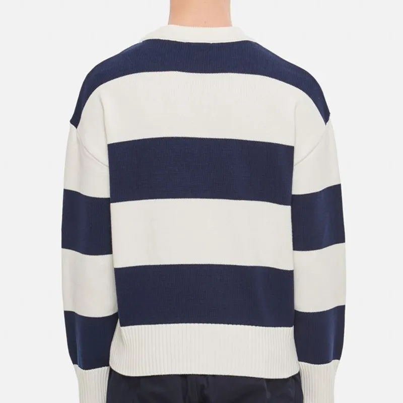 Ami Paris Ami De Coeur Sweater With Rugby Stripes-5
