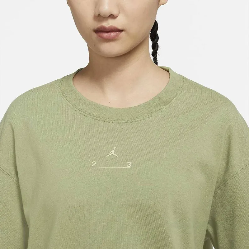 Jordan Drop Shoulder Sleeve T-Shirt Women's Olive Green-3