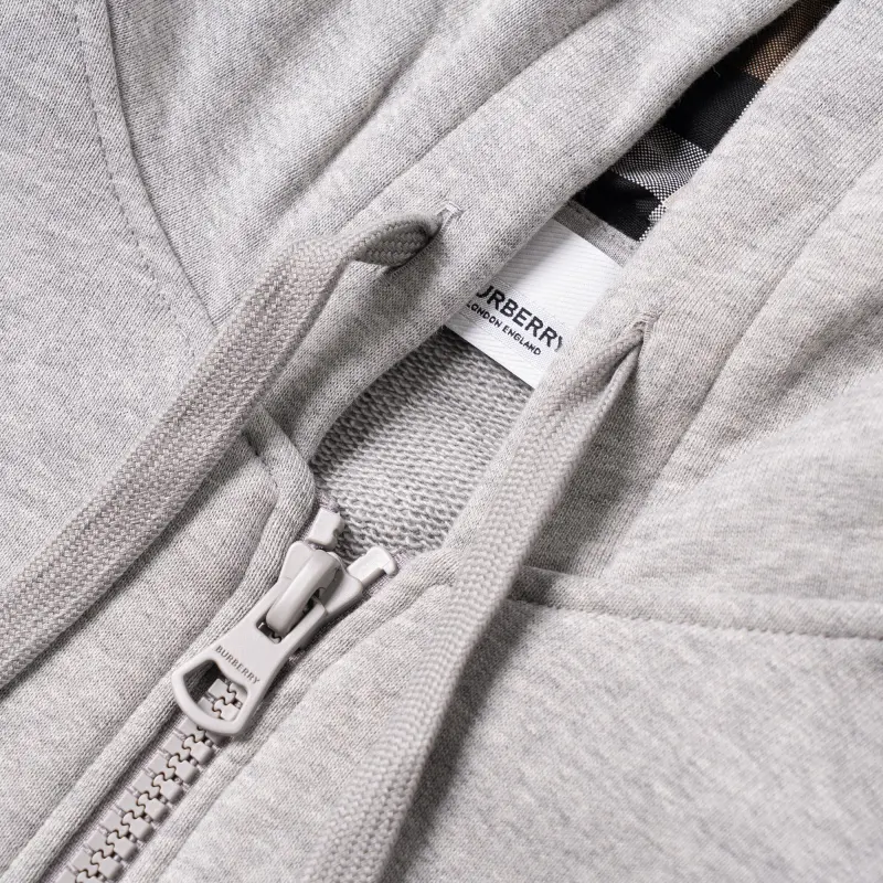 Burberry Hove Check Embroidery Logo Zip Hoodie-8