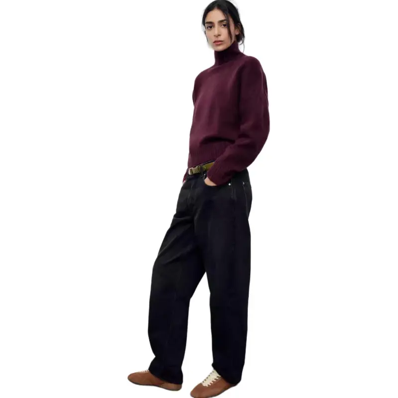 ZARA Sweater Women's Burgundy Red-3