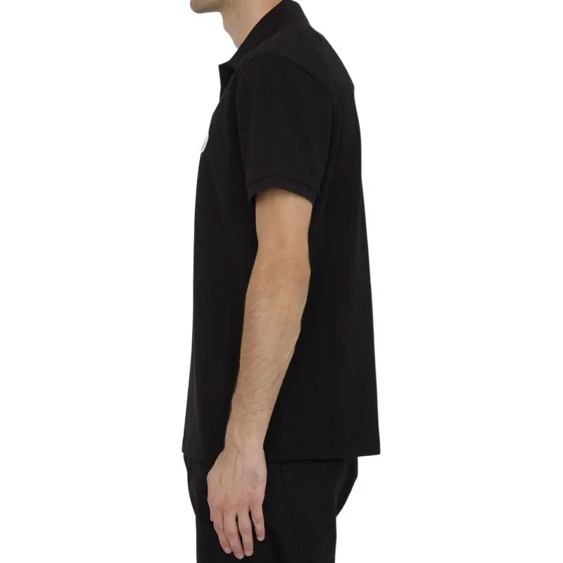 Moncler Logo Embroidered Ribbed Collar Polo Shirt-4