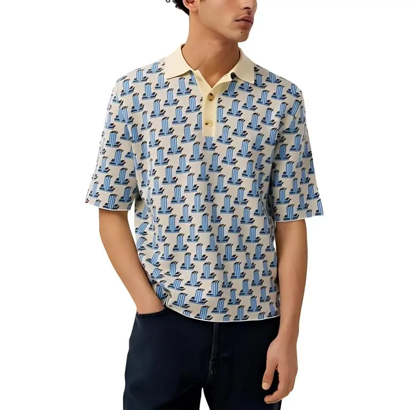 Lanvin SS22 Polo Shirt Men's Multicolor-1