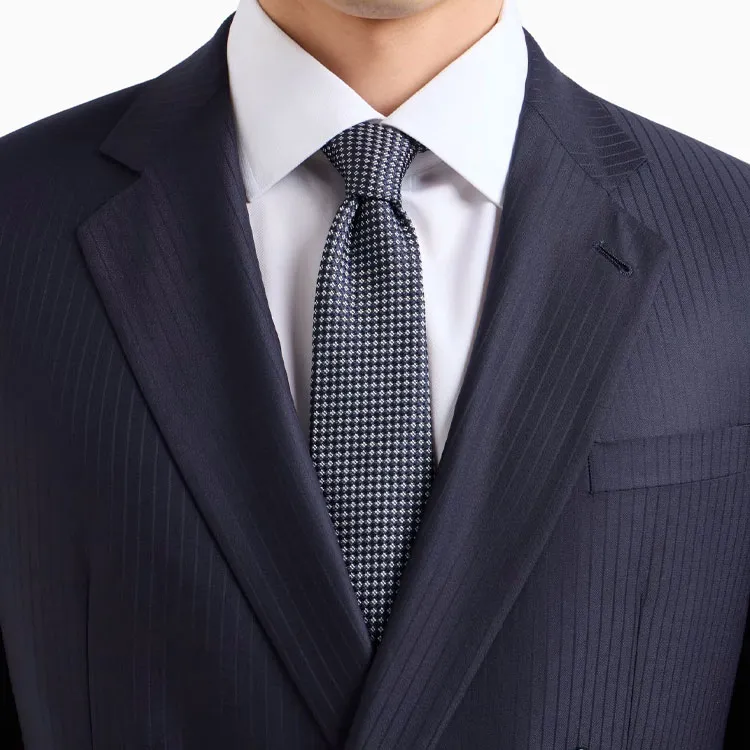 GIORGIO ARMANI Soho Line Double breasted Pinstriped Suit In Virgin Wool-3