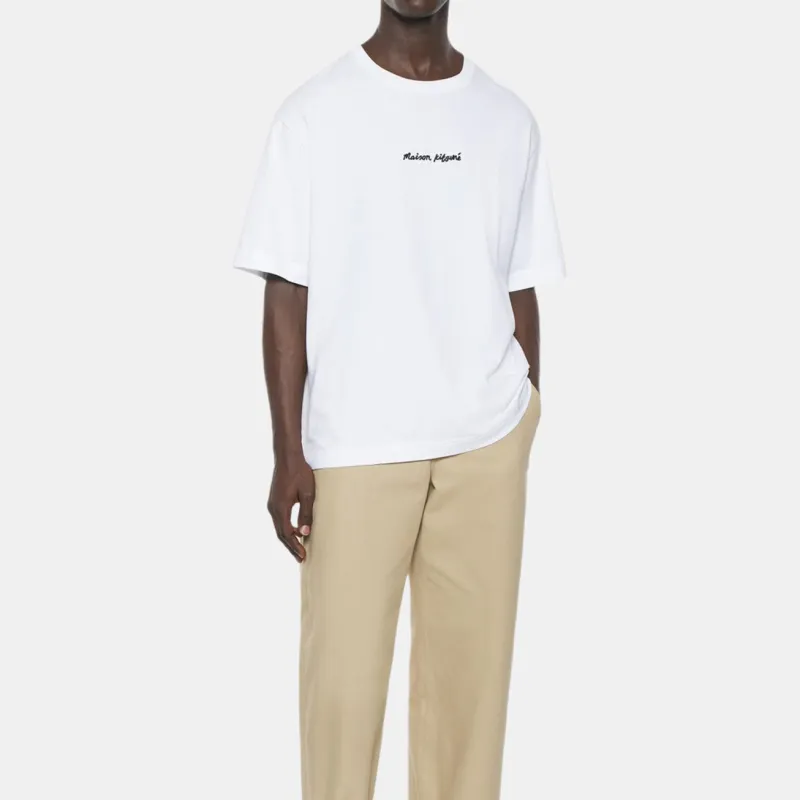 Maison Kitsune Line Handwriting Oversized T Shirt-3