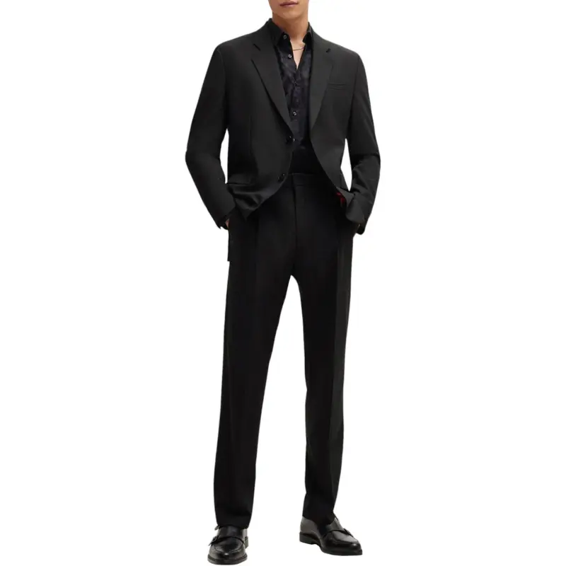 HUGO BOSS SS24 Regular Fit Suit In Performance Stretch Cloth Business Suit Men's Black-1