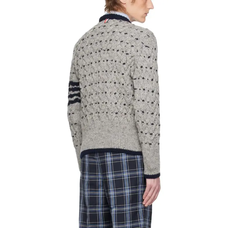 THOM BROWNE Crewneck Cable Knit Jumper-4