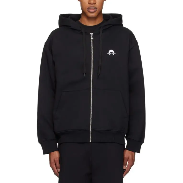 Marine Serre Logo Embroidered Zip Up Jacket-3