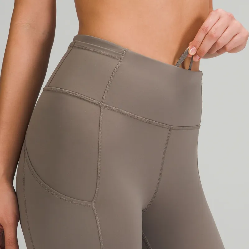 Lululemon Fast And Free Sports Pants Women's Khaki Brown-3