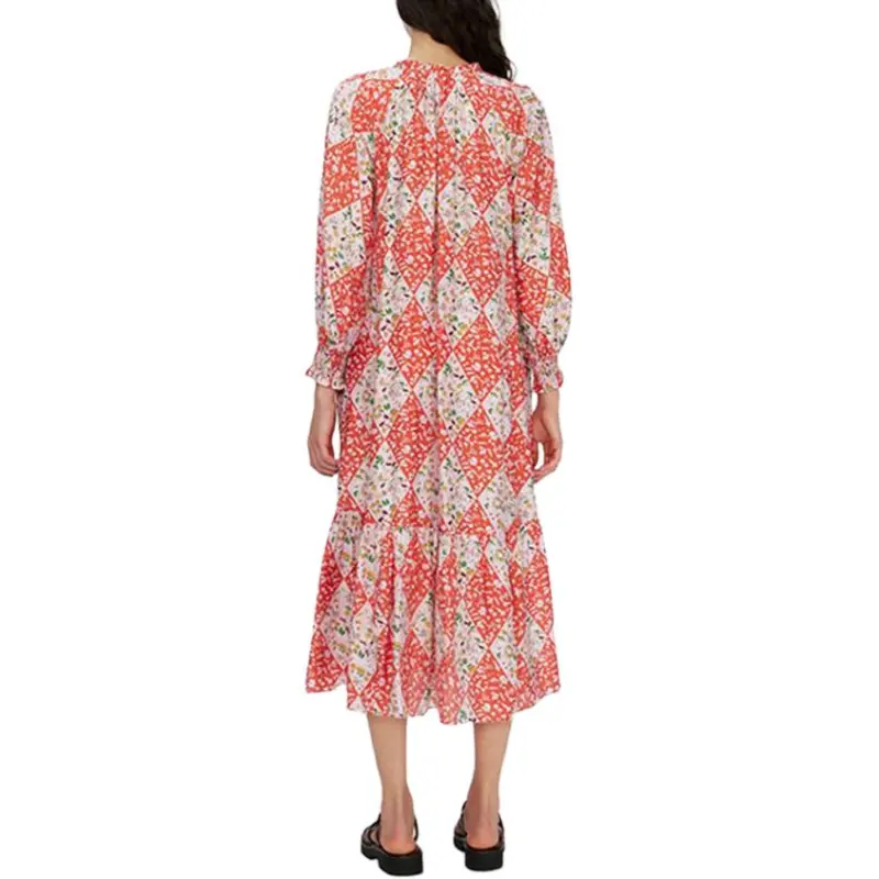 DVF Diane Von Furstenberg SS24 Long-Sleeved Dresses Women's Cherry Blossom Pink-2