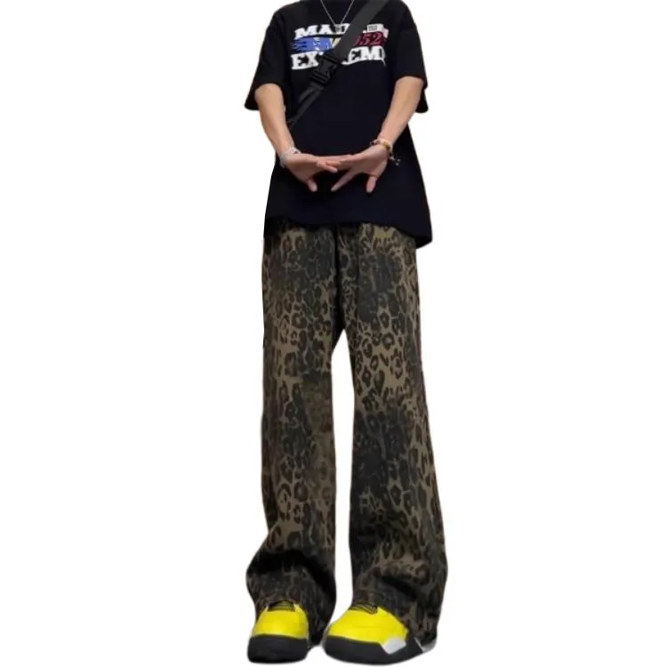 NHZN Jeans Women's Leopard Print-2