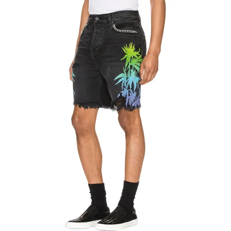 AMIRI Palm Denim Shorts Black-3