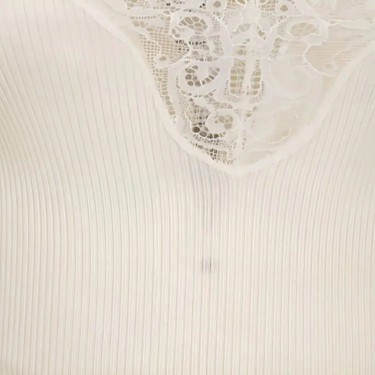 SAINT LAURENT Laced Ribbed Tank Top-4
