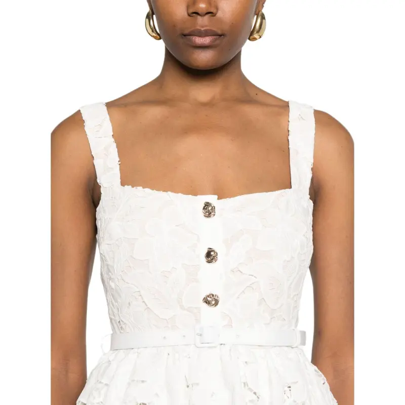 Self portrait Lace Tiered Mini Dress-4