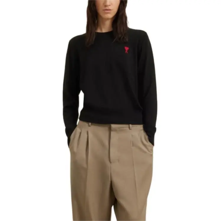 Ami Paris Logo embroidered Wool Jumper-4