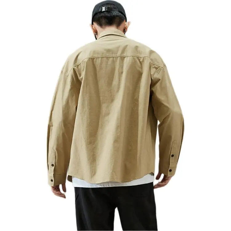 Tonlion Shirts Men Cold Khaki-1