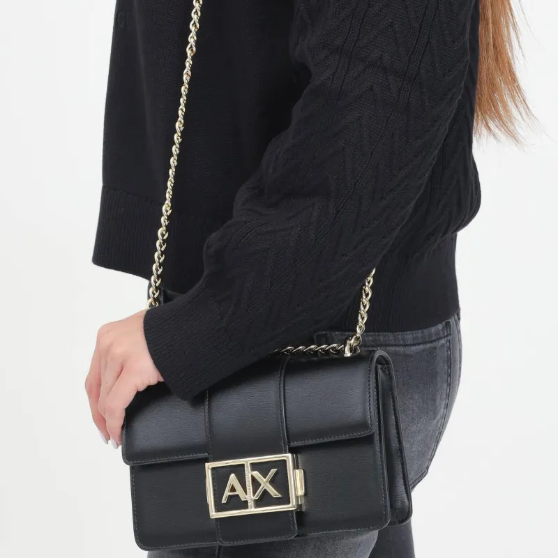 ARMANI EXCHANGEAE Polyester Shoulder Bag, Crossbody Bag Women's Black-4