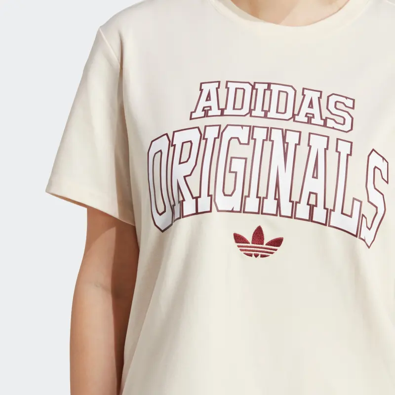 Adidas Originals Drop Shoulder Sleeve T Shirt Women's Ecru-5