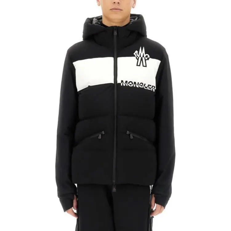 Moncler Logo Printed Hooded Down Jacket-3