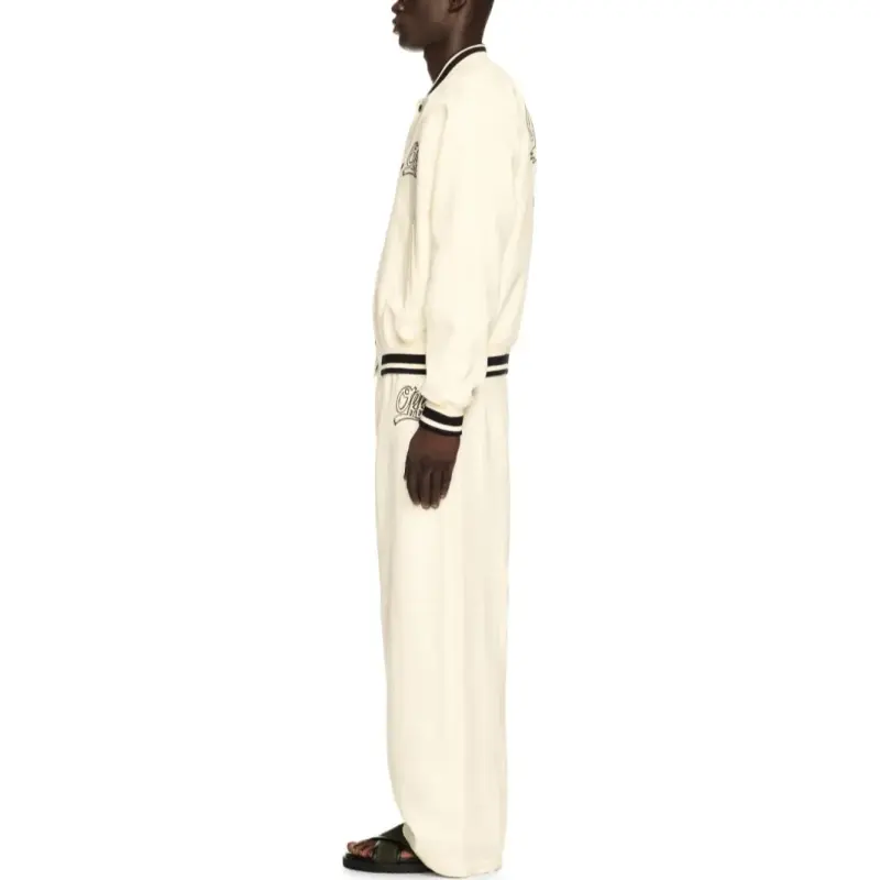 OFF WHITE Logo Embroidered Wide Leg Pants-2
