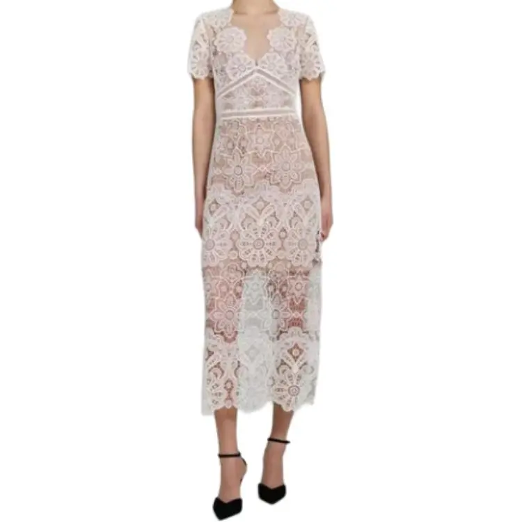 Self portrait FW22 Short Sleeved Dress Women's White-4