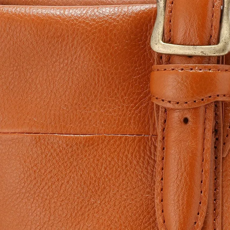 AVIREX Genuine Leather Tote Bag, Shopping Bag, Handbag Men's Camel Brown-5