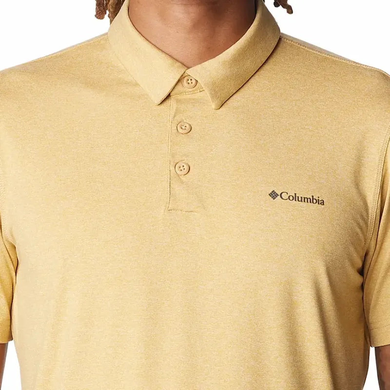 Columbia Yellow Tech Trail T-Shirt Sun Protection Polo Shirt Men's Yellow-4