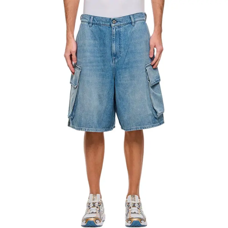 JW Anderson Wide Leg Cargo Denim Shorts-3