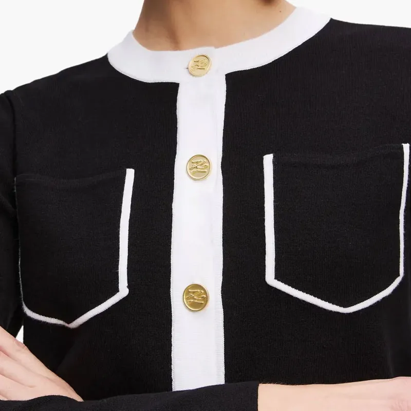 KARL LAGERFELD / Karl Lagerfeld Jeans Contrast piping Cardigan-5