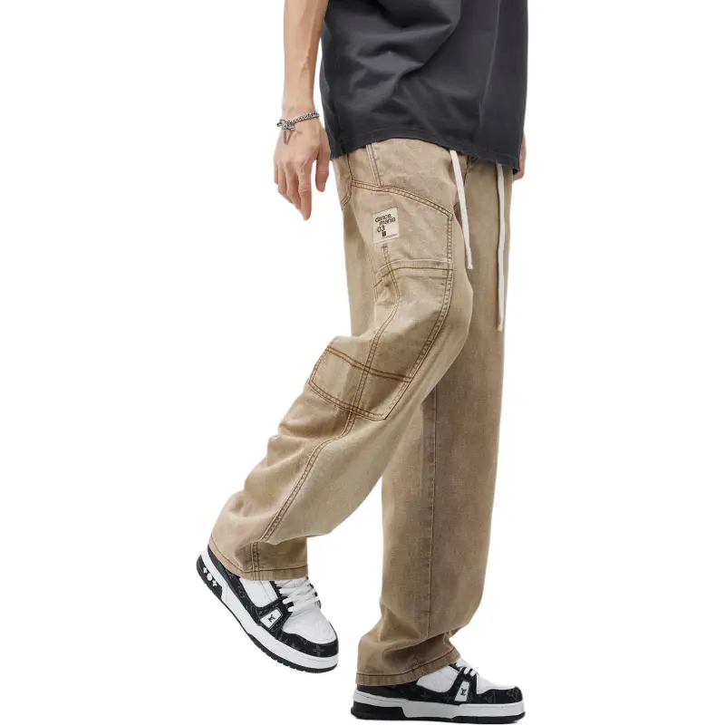 SONGS ALONG Casual Pants Men's Brown-2