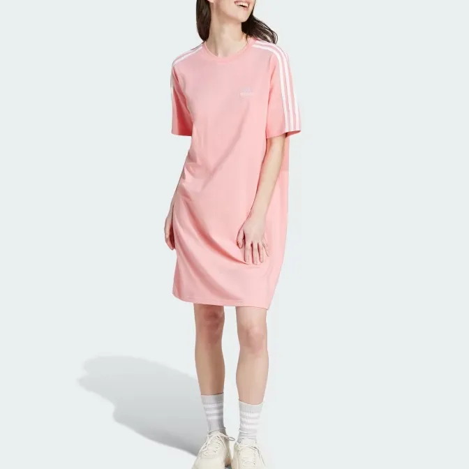 Adidas Essential Short-Sleeved Dresses Women's Pink-1